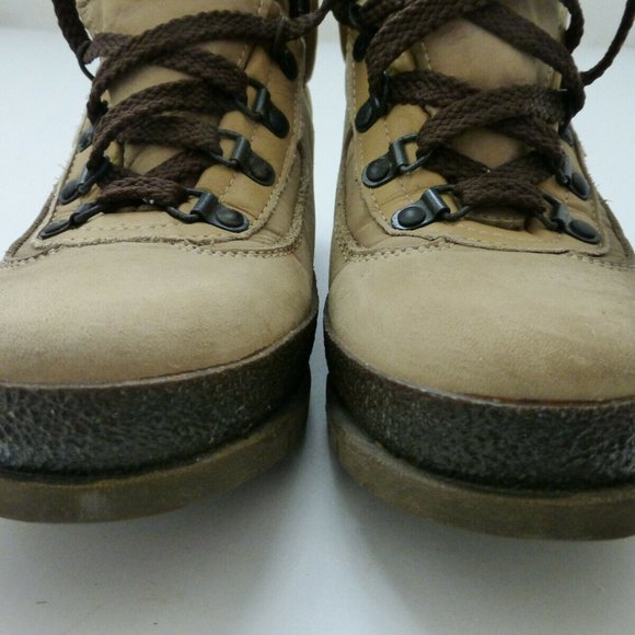 WOMENS 5.5 N Vintage RAICHLE Switzerland Leather Nubuck Hiking Boots Vibram Sole - Picture 3 of 11